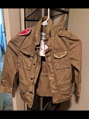 Kids' Olive Utility Jacket - Khaki Green
